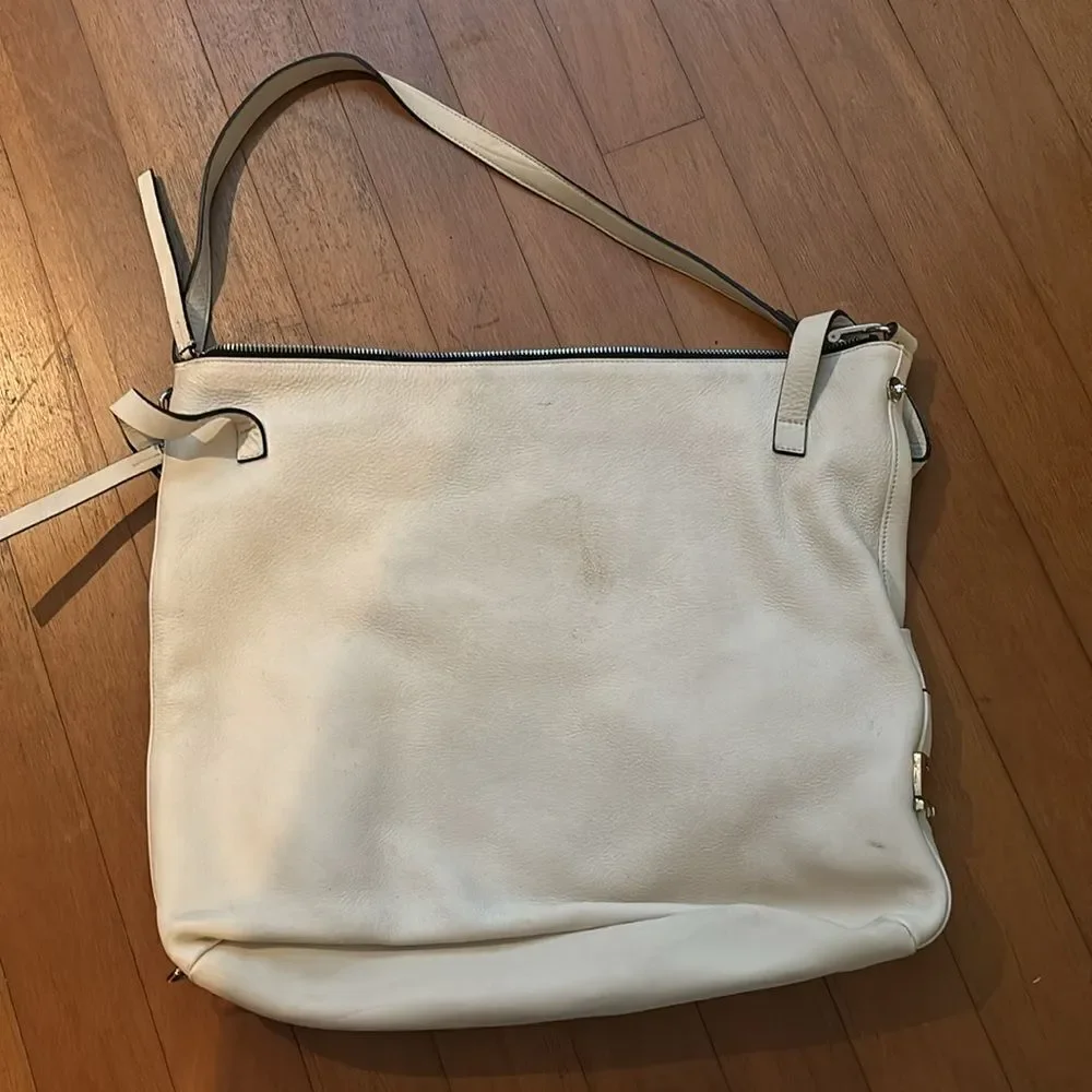 Marni Super Oversized Lambskin Hobo Bag in Off White